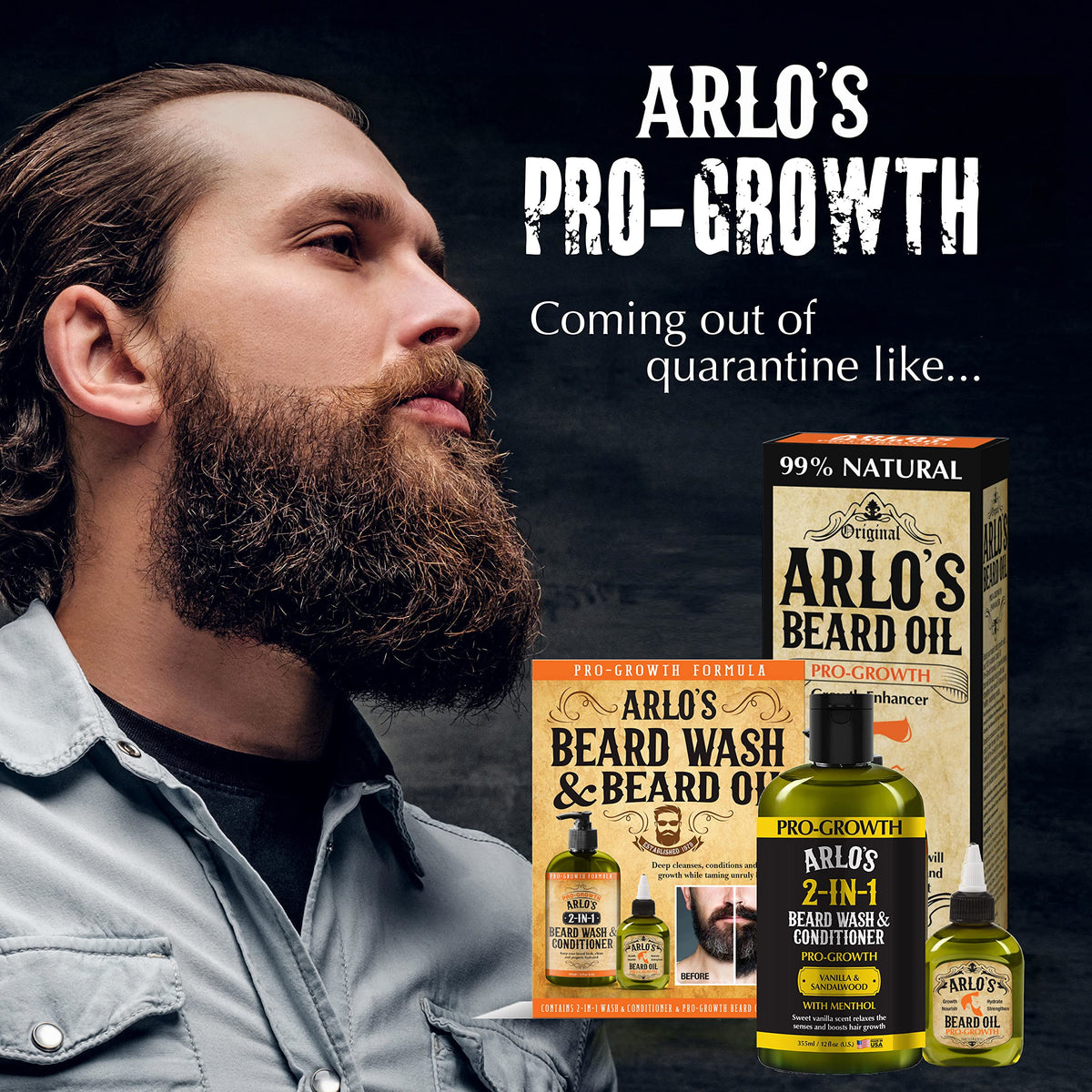 Arlo's used in shower on beard to show refreshing menthol effect