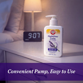 Arm & Hammer bottle on nightstand illustrating bedtime routine convenience