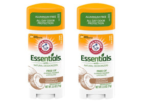 Arm & Hammer front packaging showing three coconut geranium sticks and product benefit
