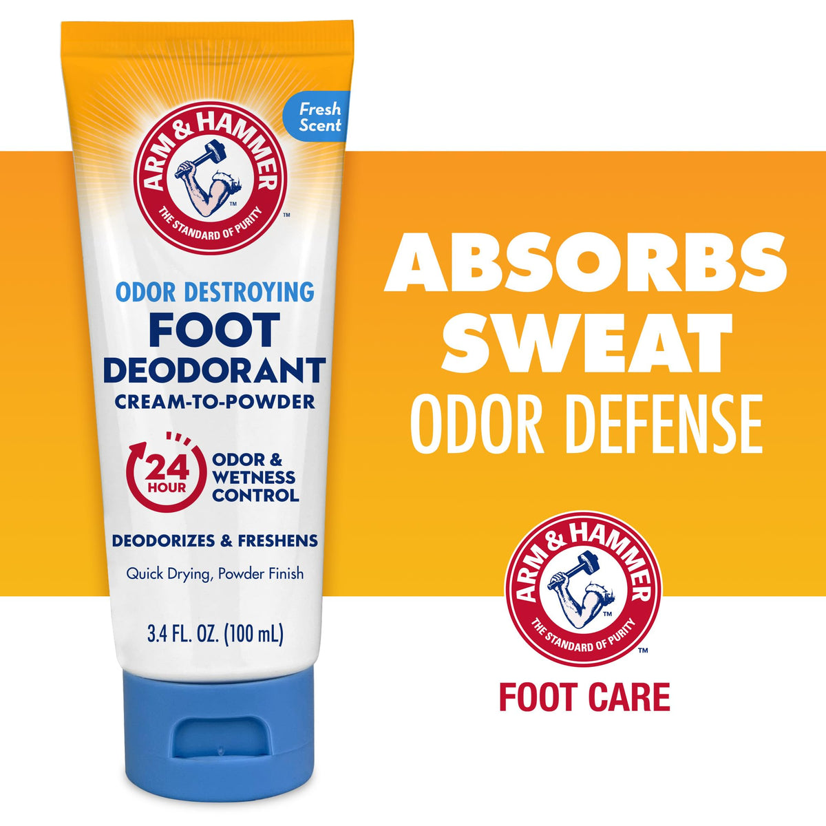 Arm & Hammer in lifestyle scene while walking, promoting confident steps