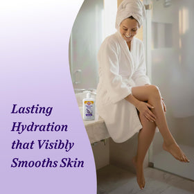 Arm & Hammer bottle with lavender sprig highlighting relaxing scent benefit