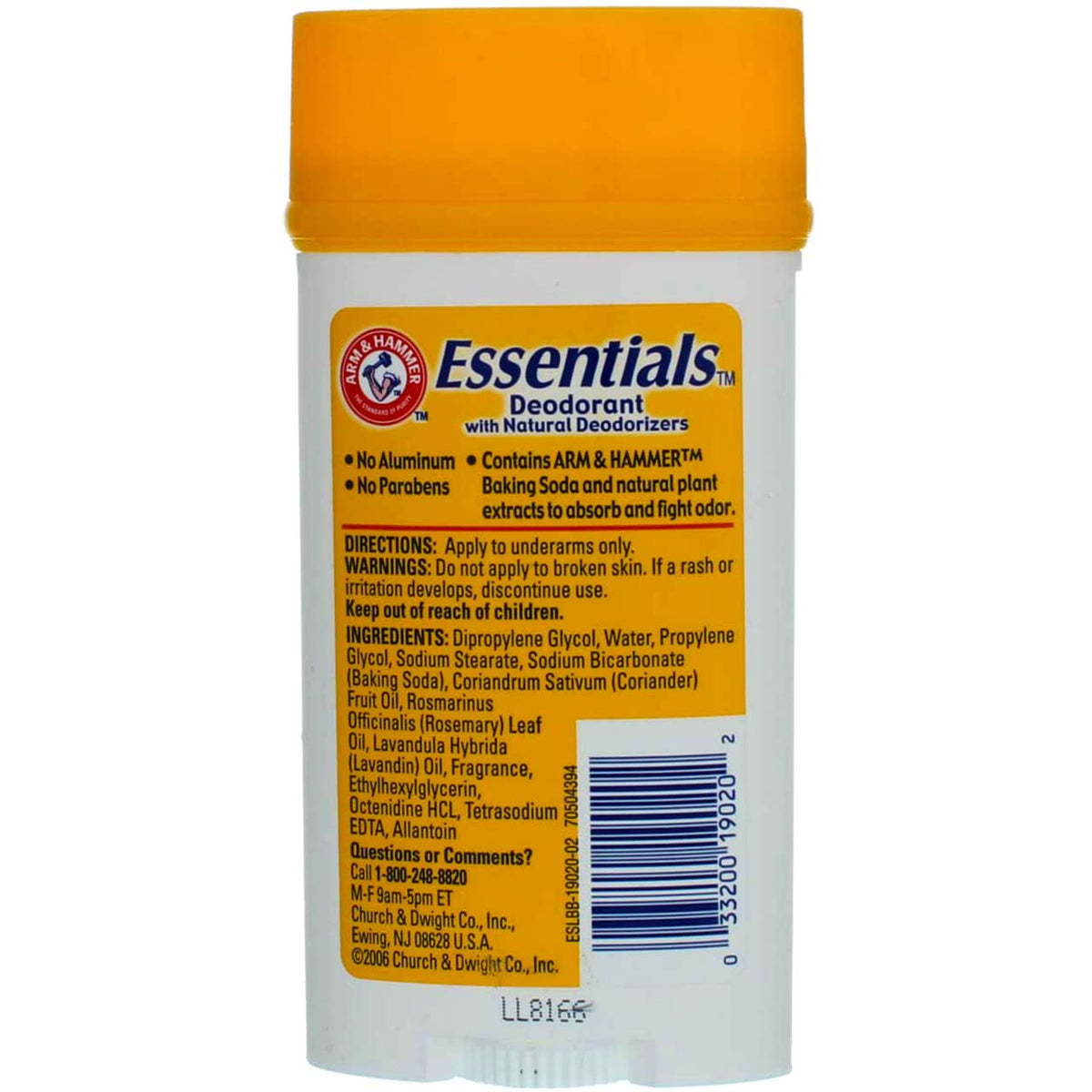 Arm & Hammer label detail showing scent name and product size for easy identification