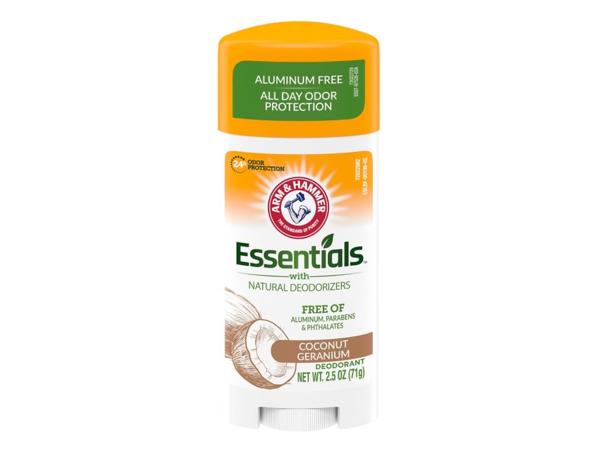 Arm & Hammer deodorant stick close-up showing label clarity and easy-grip design