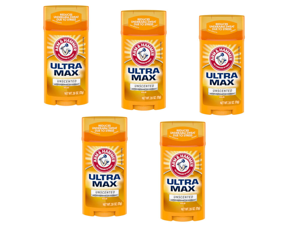 Arm & Hammer front packaging showing unscented wide stick and benefits