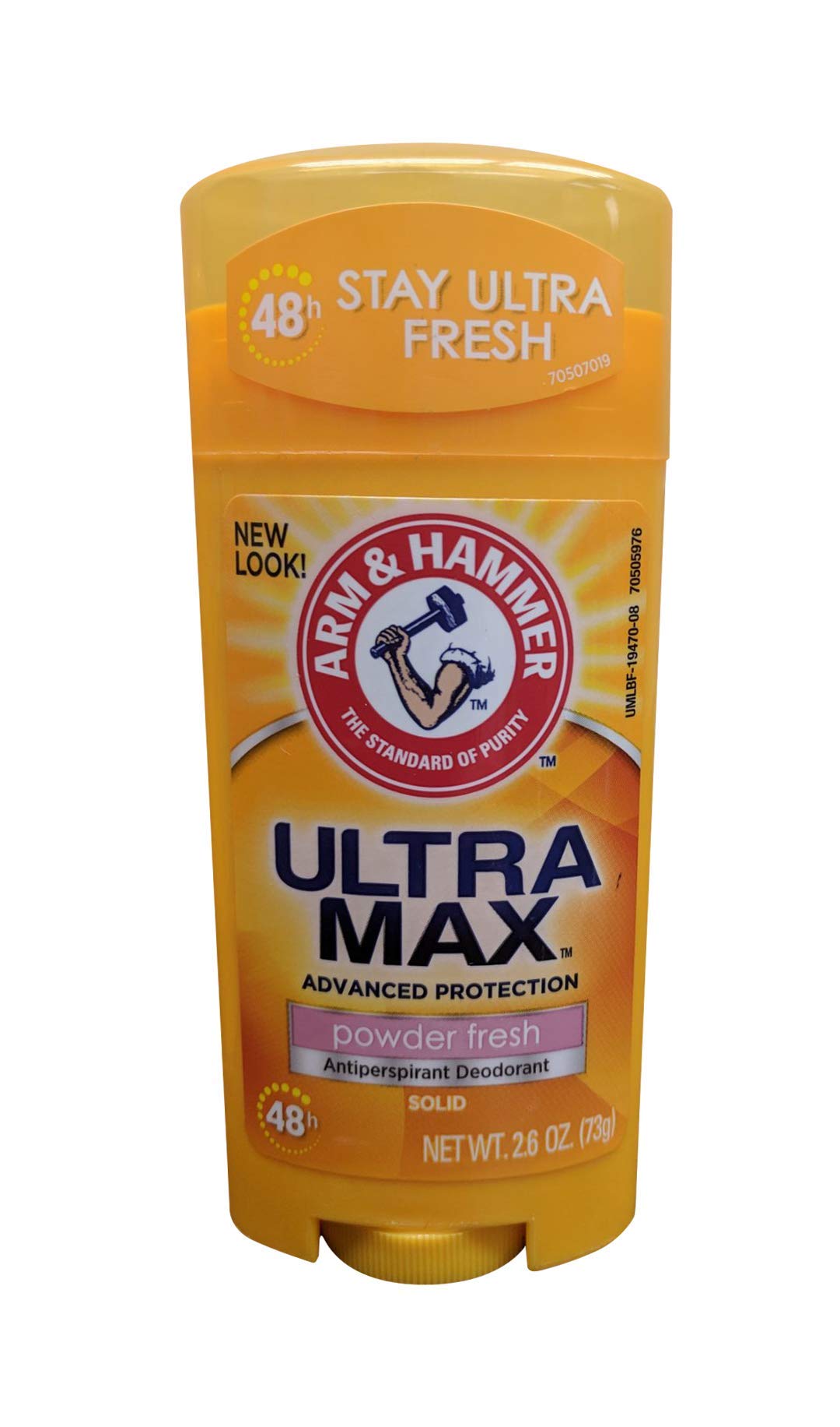 Arm & Hammer Ultramax cap off showing invisible solid stick for easy application