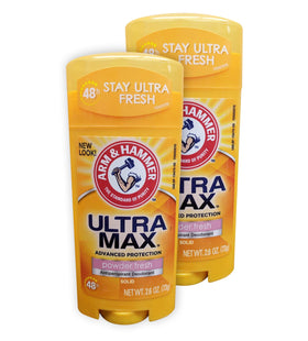Arm & Hammer Ultramax front packaging showing two 2.6 oz sticks and benefits