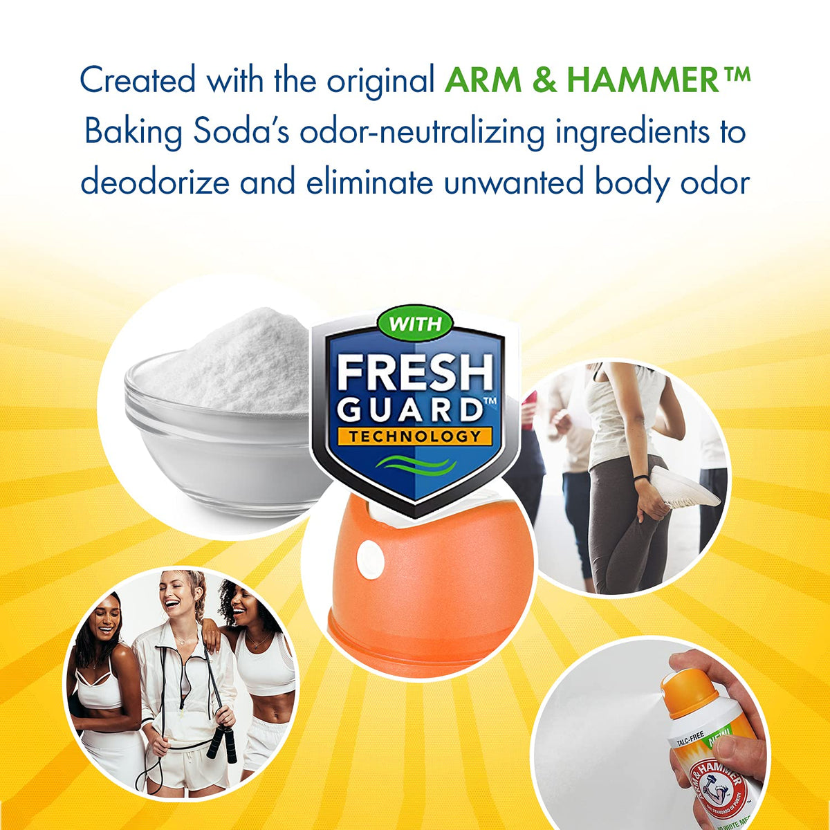 Arm & Hammer spray applied on skin drying clear for invisible protection