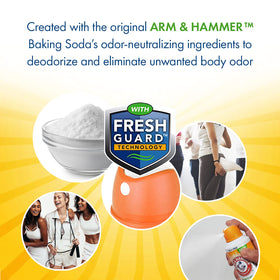 Arm & Hammer spray applied on skin drying clear for invisible protection