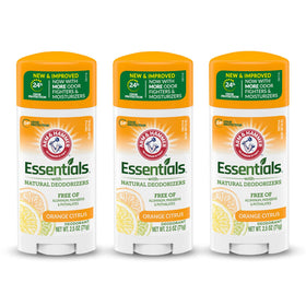 Arm & Hammer front-packaging showing orange citrus label and three-stick value pack for convenience