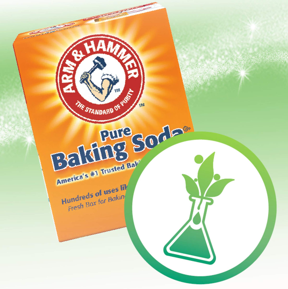Arm & Hammer label and ingredients panel, emphasizing aluminum-free natural formulation