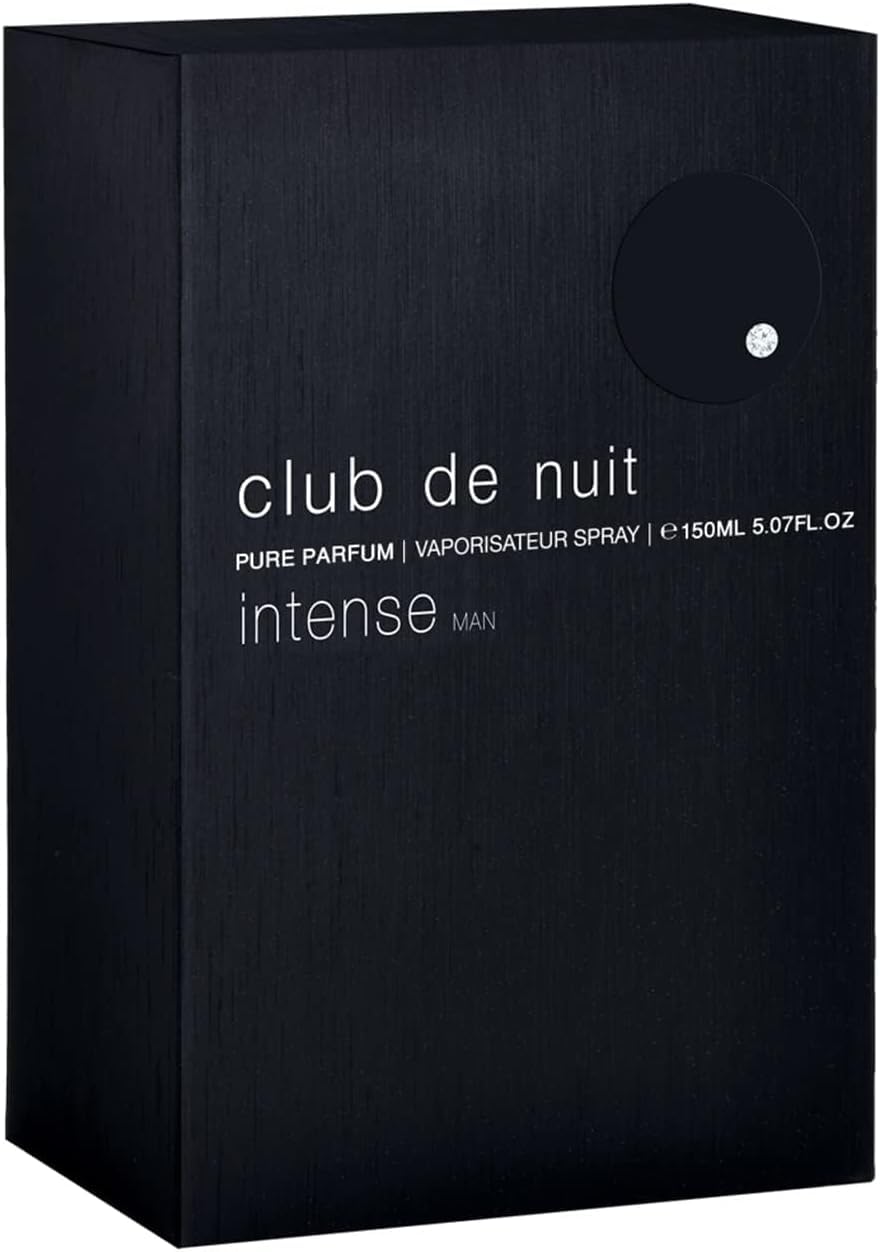 Armaf Club De Nuit Intense close-up of label texture conveying high-quality finish