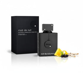 Armaf Club de Nuit Intense Man front bottle showing elegant black glass and cap for bold presence