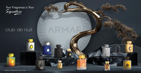 Armaf wooden texture detail emphasizing rich, woody fragrance character