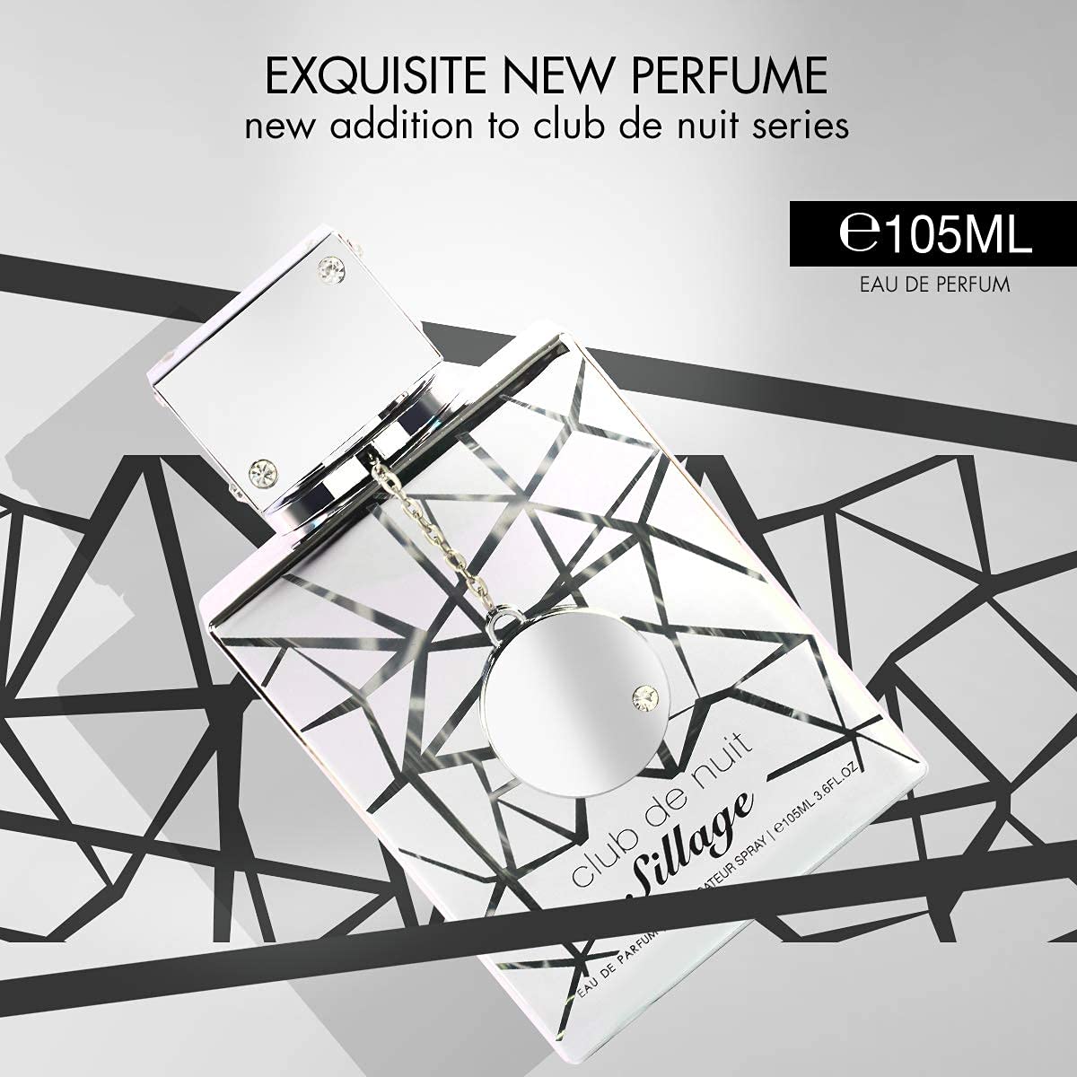 Armaf Club De Nuit Sillage 3.6 ounce bottle next to ruler showing true size