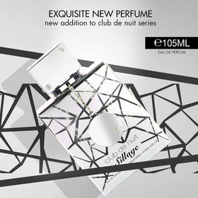 Armaf Club De Nuit Sillage 3.6 ounce bottle next to ruler showing true size