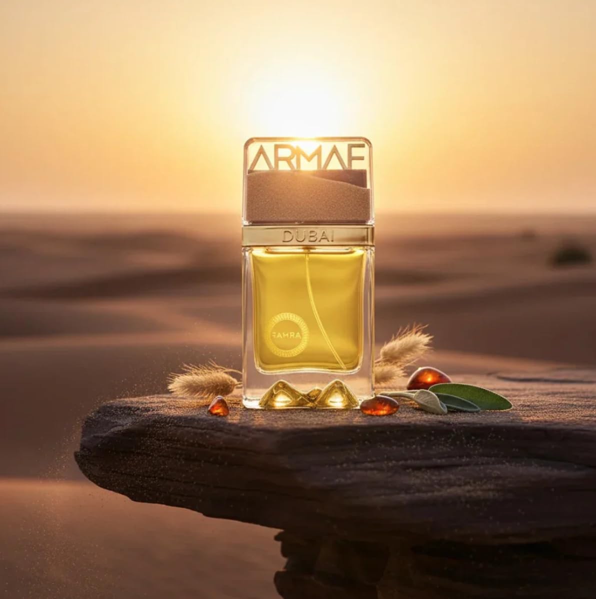Armaf Dunescape bottle beside ruler for scale to show true 100 ml size