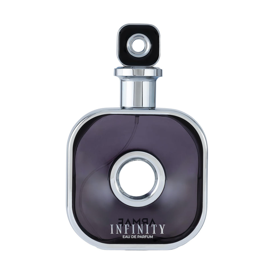 Armaf Infinity front bottle view showing elegant design and bold presence
