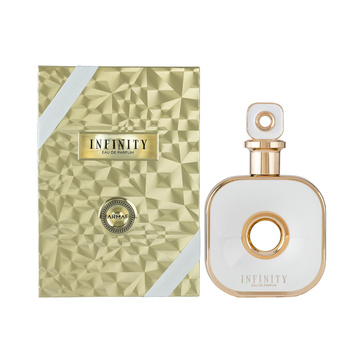 Armaf Infinity floral ingredients display featuring rose pear and jasmine for fragrance profile clarity