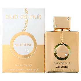 Armaf Milestone side label detail highlighting size and fragrance concentration benefit