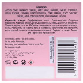Armaf Odyssey Candee ingredient illustration with fruit and amber notes for scent clarity