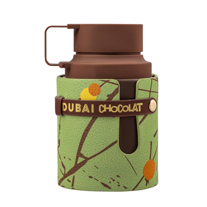 Armaf Odyssey Dubai Chocolat front bottle showing elegant label and rich color benefit: clear branding and premium look