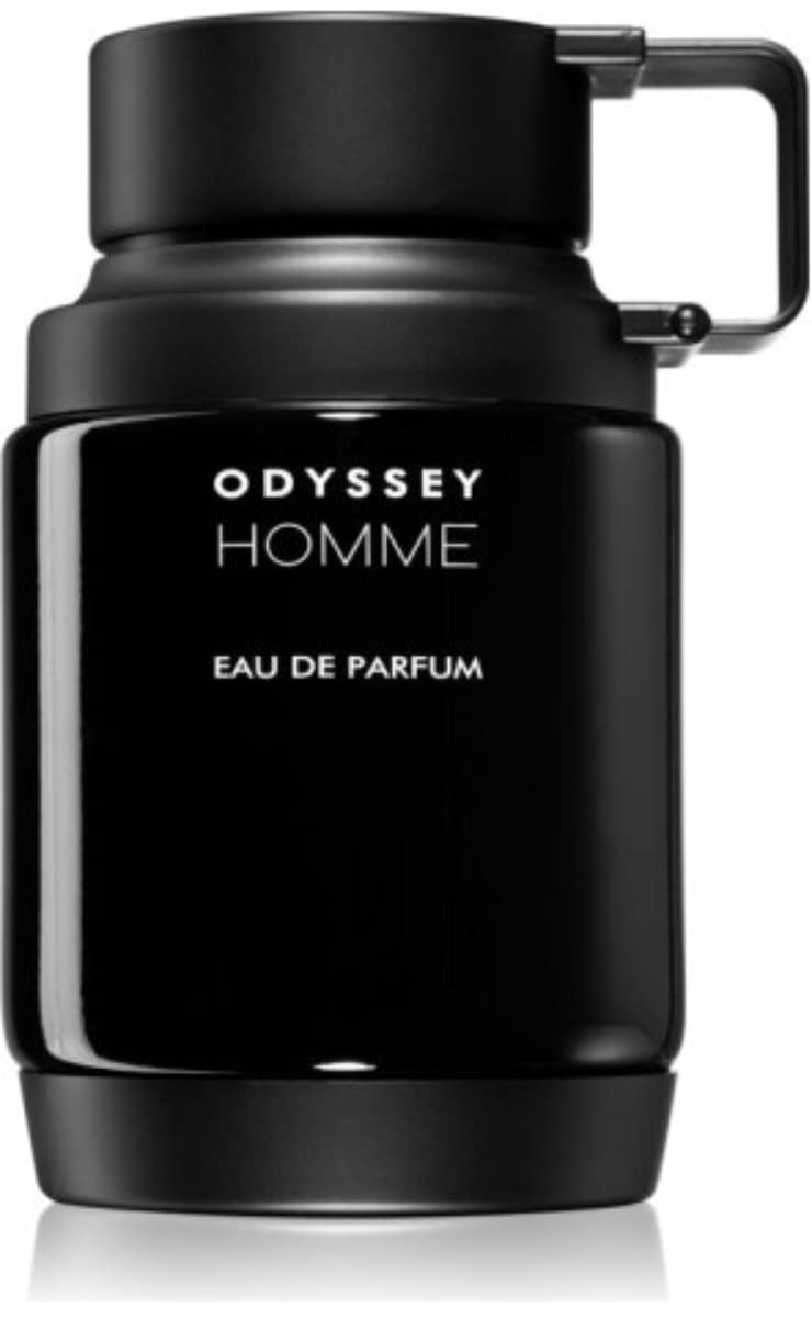 Armaf Odyssey Homme close-up of spray mist and glass texture showing fine atomization benefit