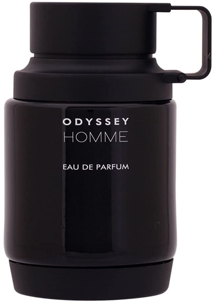 Armaf Odyssey Homme front bottle showing elegant label and 3.4 oz size for confident presentation