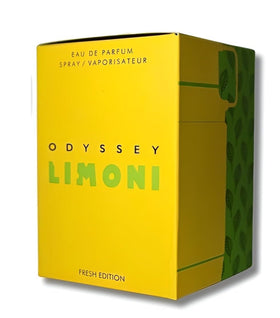Armaf Odyssey Limoni Fresh box with bottle beside ruler for size and gifting clarity