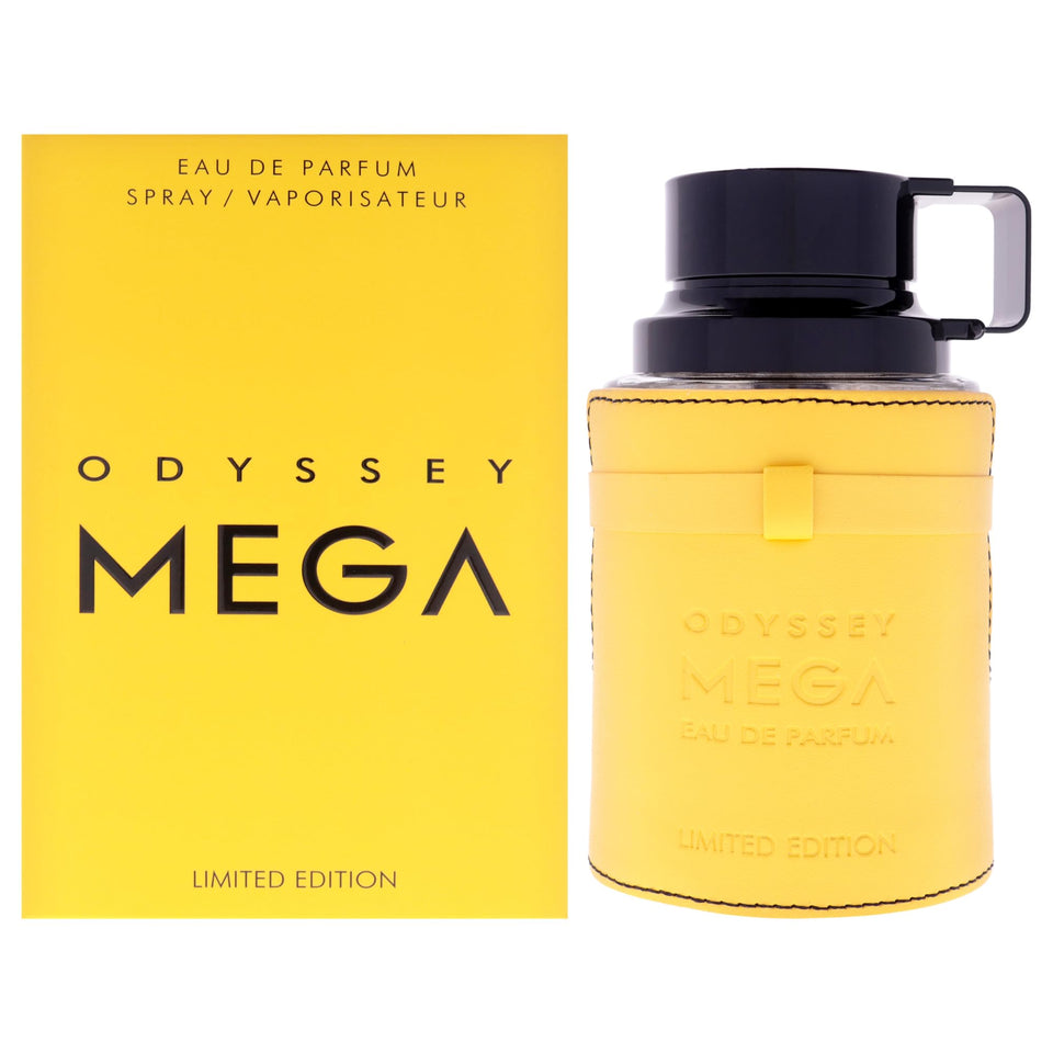Armaf Odyssey Mega bottle front view showing bold design and premium appeal
