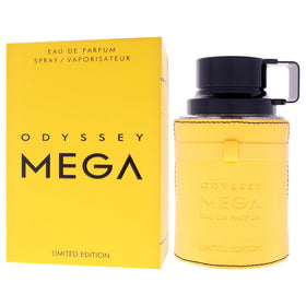 Armaf Odyssey Mega spray mist in air demonstrating strong projection and coverage