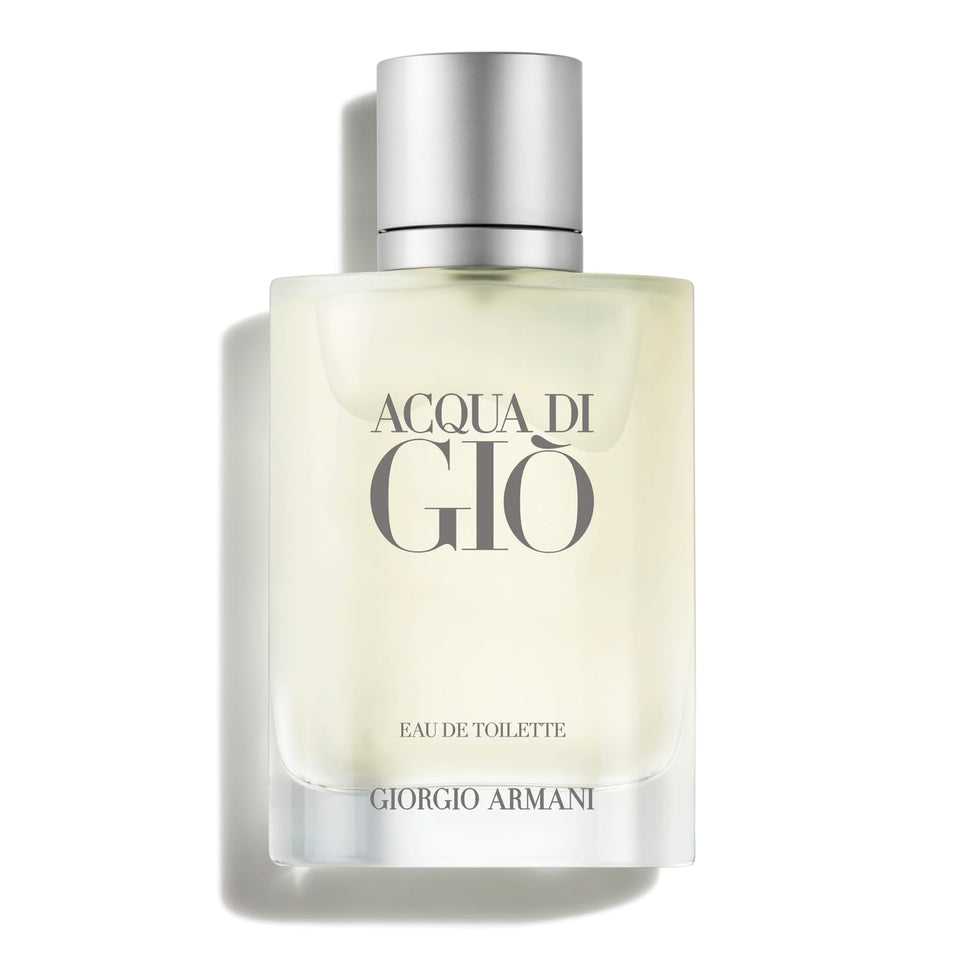 Armani Beauty front bottle view showing clean design and elegant travel benefit