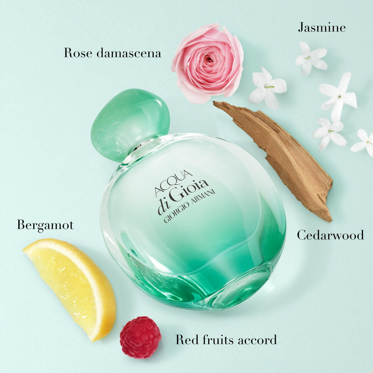 Armani Beauty bottle detail highlighting glass texture and color transition
