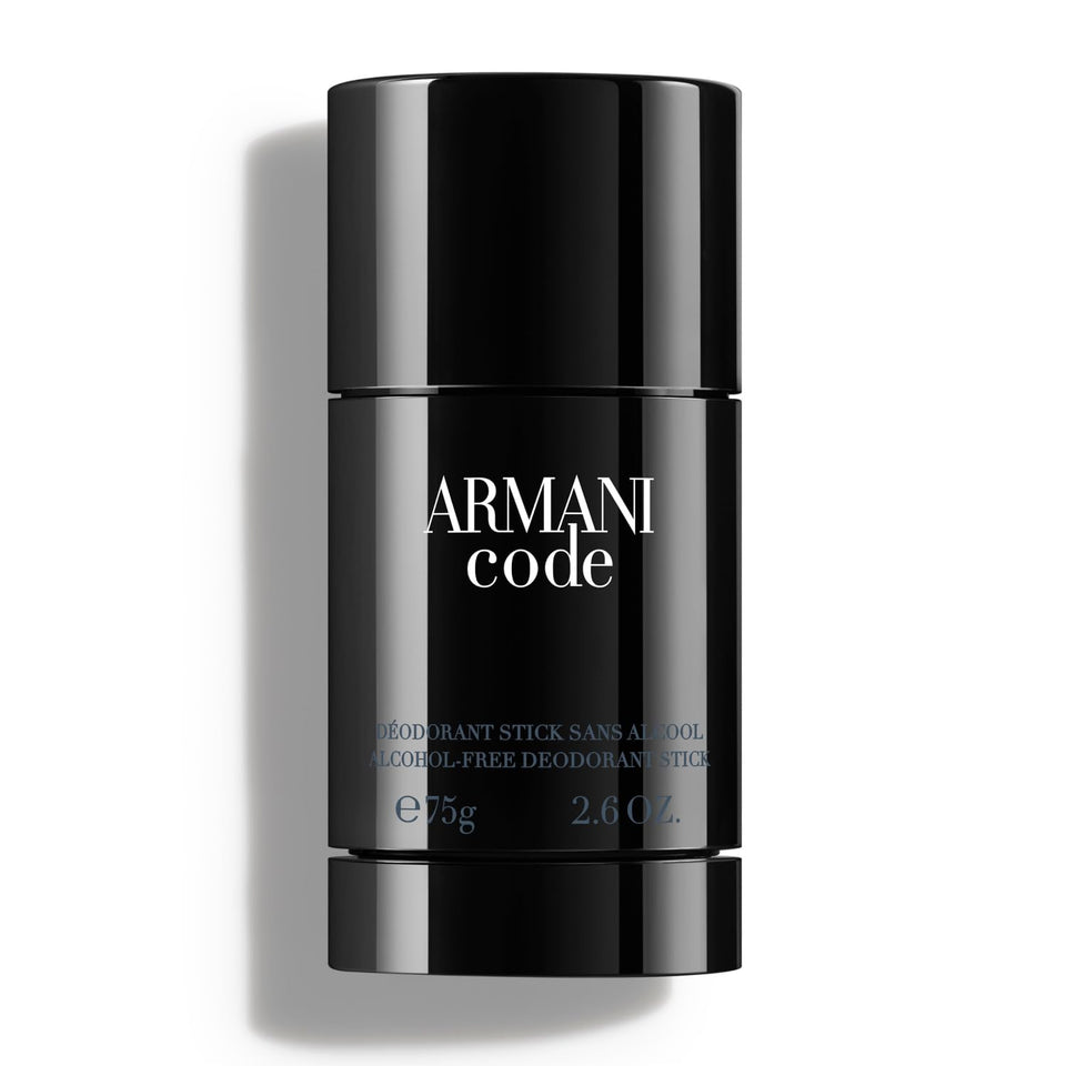Armani Beauty Code deodorant stick front packaging showing sleek bottle and brand