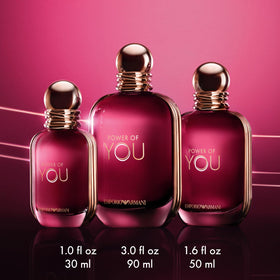 Armani Beauty cap and label detail emphasizing luxe pink-gold accents and design