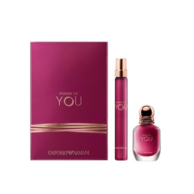 Armani Beauty front packaging showing elegant travel set, ideal for gifting