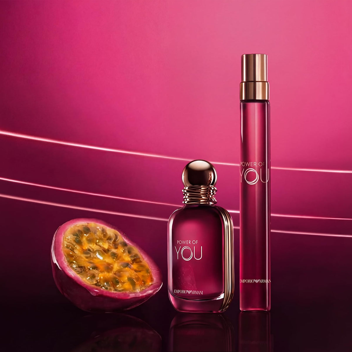 Armani Beauty spray action in hand demonstrating easy on-the-go refresh