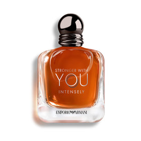 Armani Beauty bottle front view showing strong design and lasting fragrance benefit