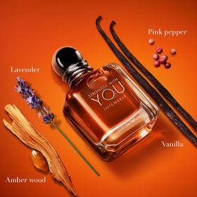 Armani Beauty metallic gunmetal cap close-up highlighting premium finish benefit