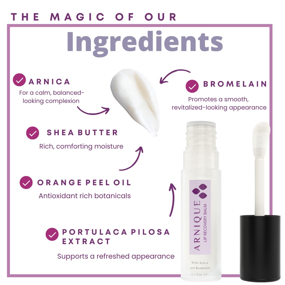 Arnique application on lips demonstrating even coverage and comfort