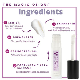 Arnique application on lips demonstrating even coverage and comfort