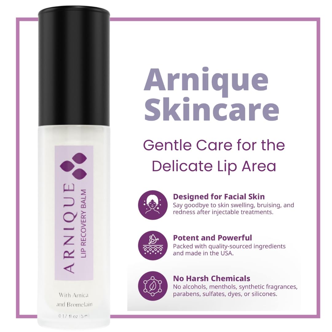 Arnique lip balm beside coin showing compact travel-ready size benefit