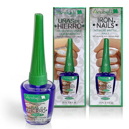Arobell bottle front view showing compact 0.4 oz bottle and clear polish benefit