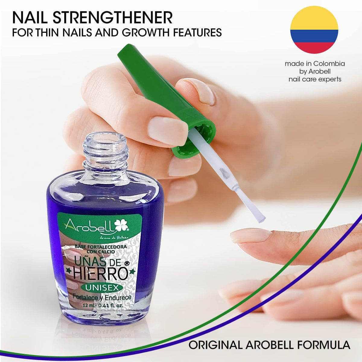 Arobell clear polish texture close-up highlighting even finish and protection benefit