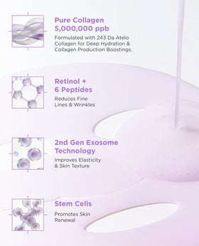 AROCELL label detail with retinol and stem cell tech indicating targeted care