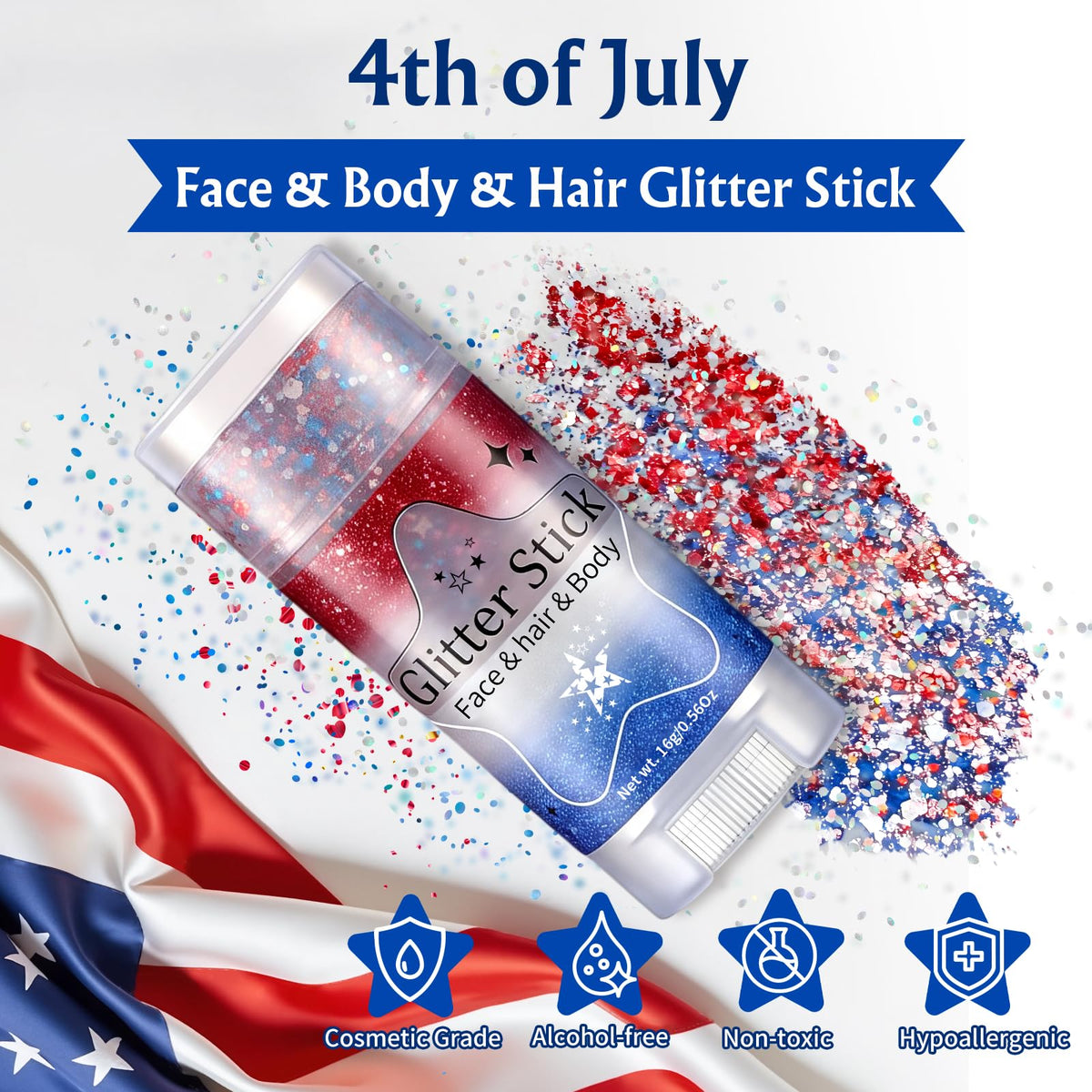 AROIC application showing cheek stripes for fast patriotic face decoration