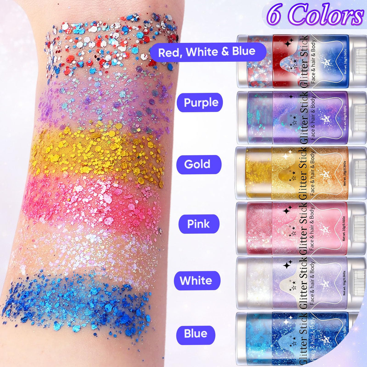 AROIC glitter texture close-up showing large sequin shimmer for high reflectivity
