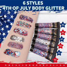 AROIC red white blue swatches demonstrating color payoff and blendability