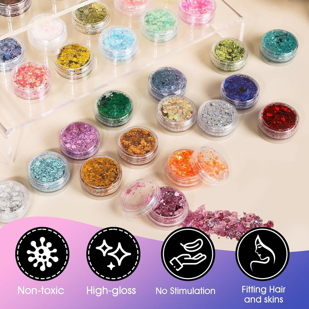 AROIC collarbone and shoulder glitter decoration for dramatic body shimmer