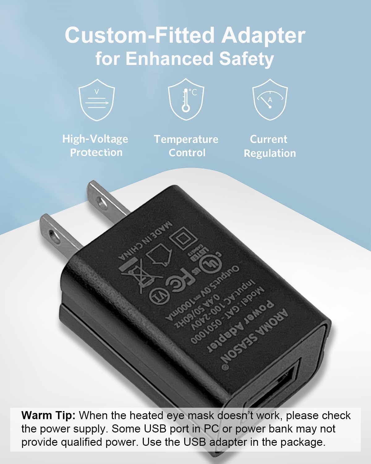 Aroma Season mask held in hand showing compact size and easy travel convenience