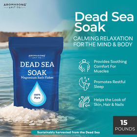 Aromasong flakes dissolving in bathwater for even mineral distribution